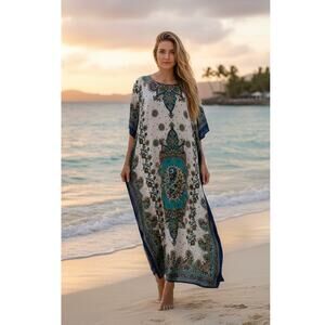NWT Sante Classics Boho/Bollywood/Hippie Kaftan/Miu Miu Beach Dress
